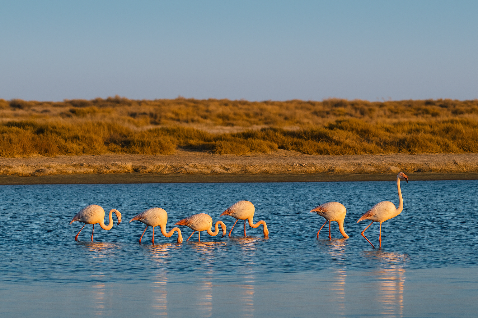 Chevaux de Camargue au galop dans l'eau